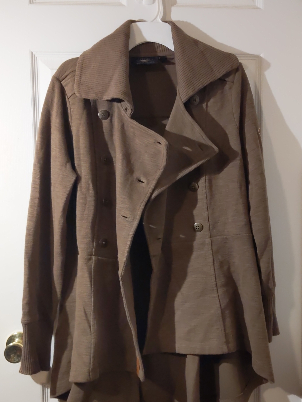 Harley Davidson Womens XL Winged Pea Coat Knit Twill Button-Up